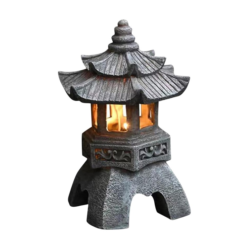 Outdoor Zen Lighting - Patung Pagoda Tenaga Surya untuk Luar