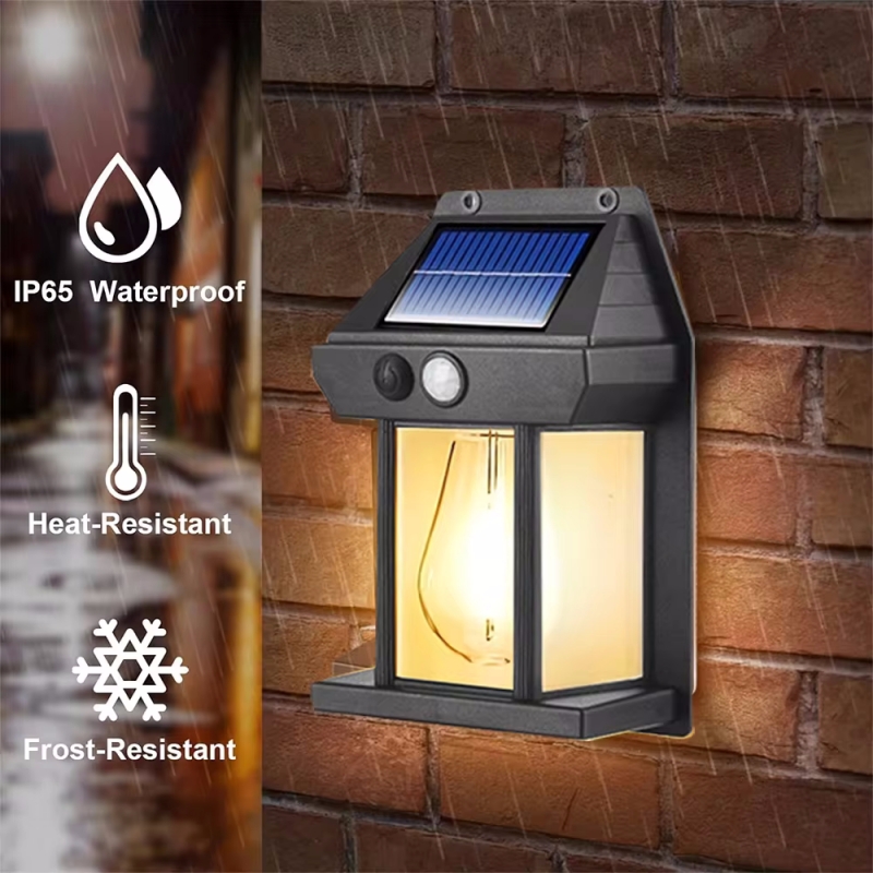 Halo Outdoor Lighting - Lampu Dinding tenaga surya, lampu bohlam
