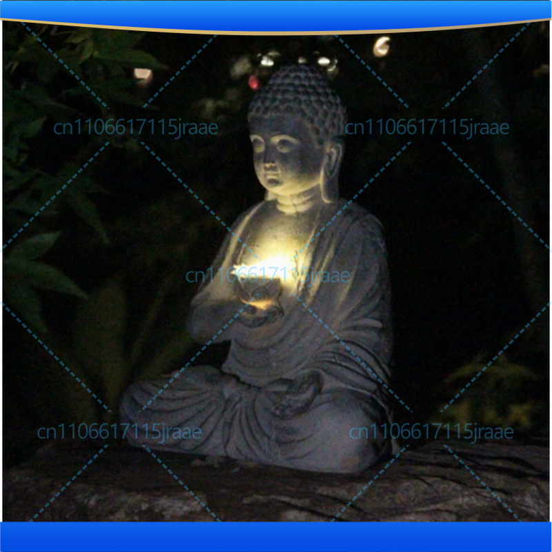 Outdoor Zen Lighting - Patung Buddha Resin Dekorasi Taman Zen,