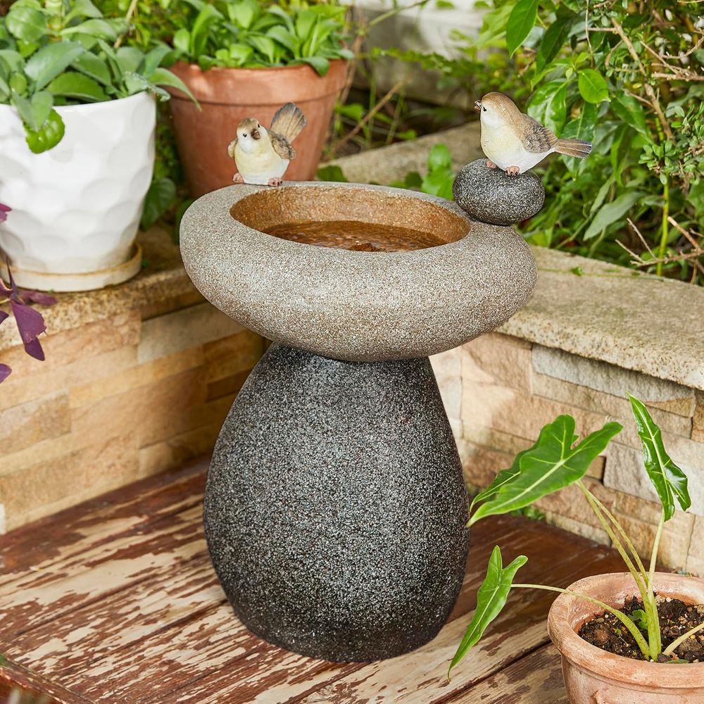 Outdoor Zen Lighting - Air mancur air 20,75 inci dengan