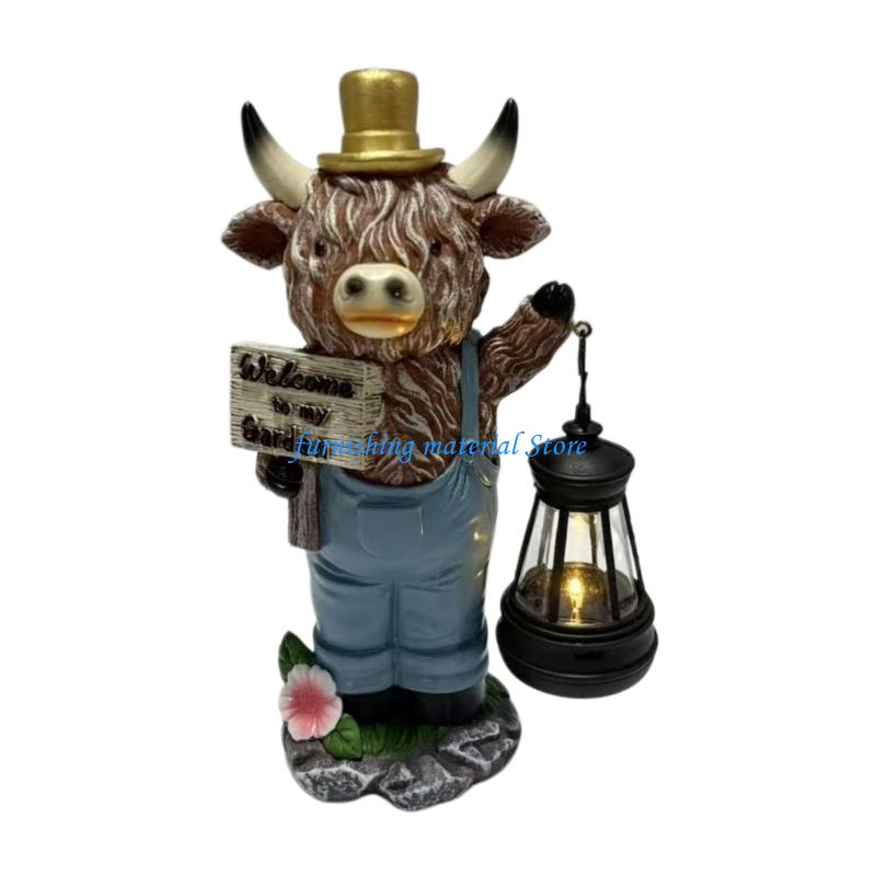 Outdoor Lighting Accent - Patung Taman Sapi Y5GD dengan Lampu