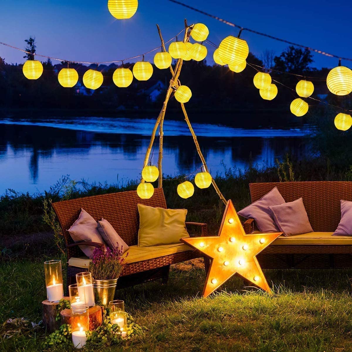 Lampu peri tali tenaga surya,  - Halo Outdoor Lighting ulasan dan harga