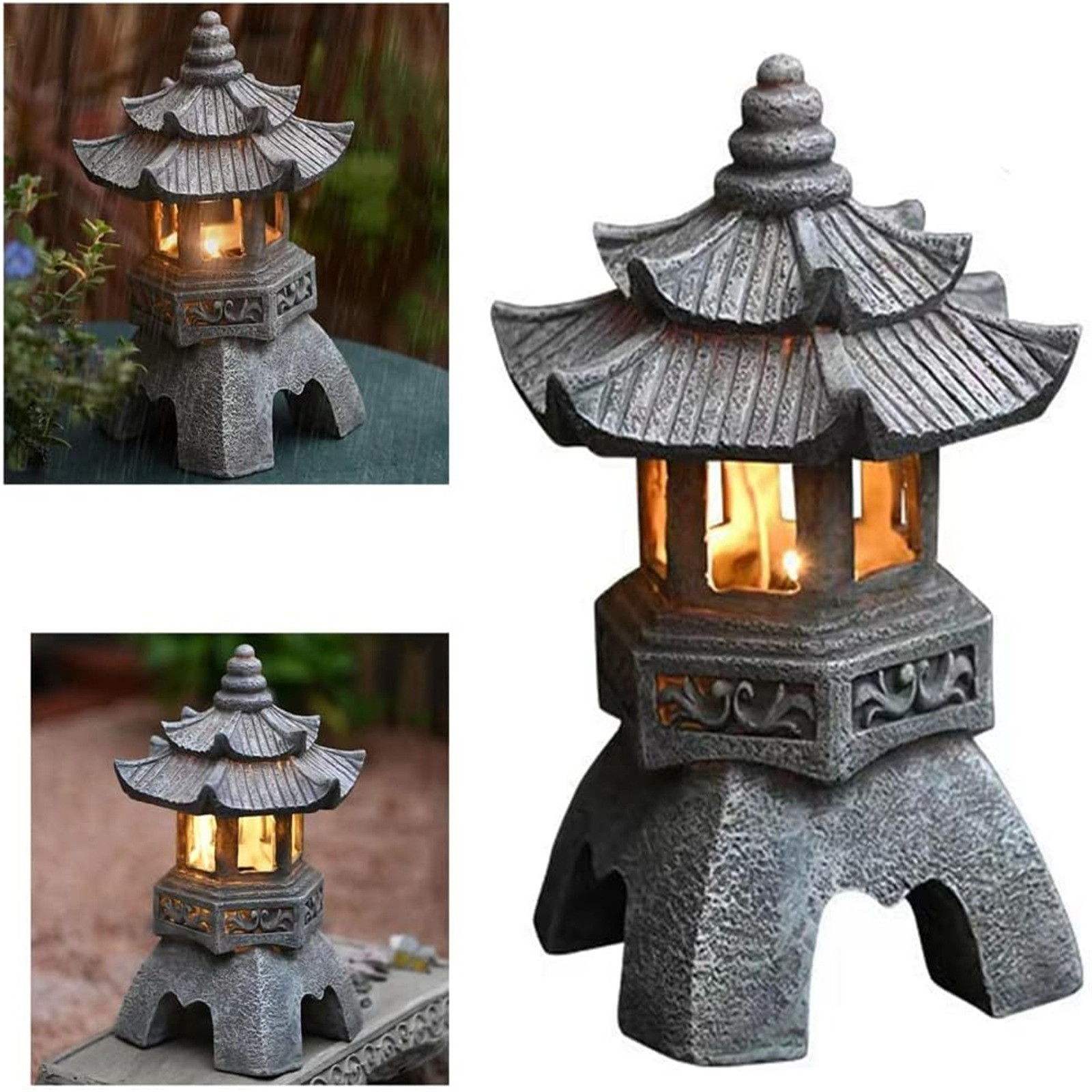 Pagoda patung tenaga surya lua - Outdoor Zen Lighting ulasan dan harga