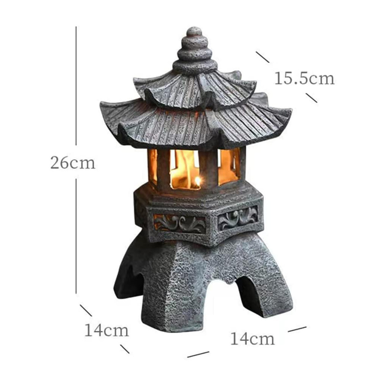 Pagoda patung tenaga surya lua - Outdoor Zen Lighting ulasan dan harga
