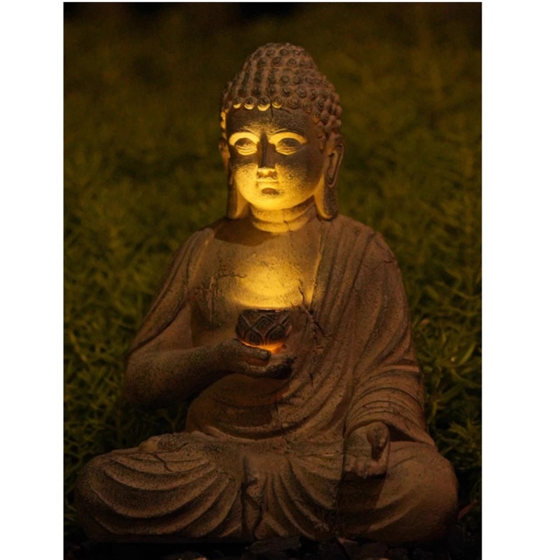 Patung Buddha Resin Lampu LED  - Outdoor Zen Lighting ulasan dan harga