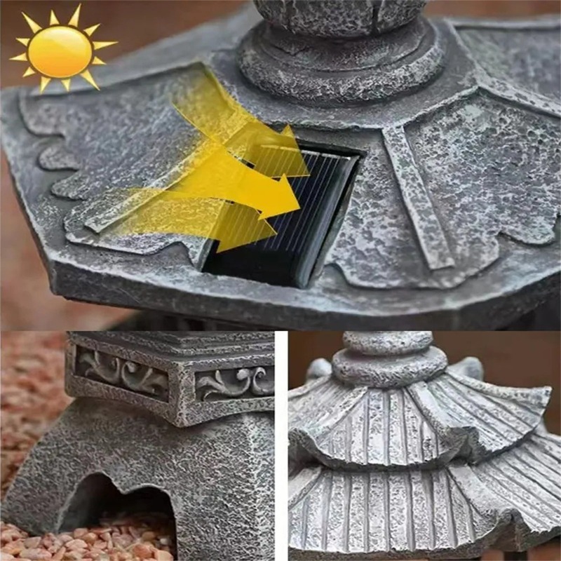 Patung Pagoda Tenaga Surya unt - Outdoor Zen Lighting ulasan dan harga