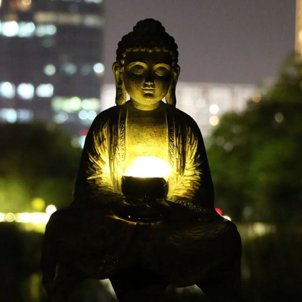 Lampu Patung Buddha Tenaga Sur - Outdoor Zen Lighting ulasan dan harga