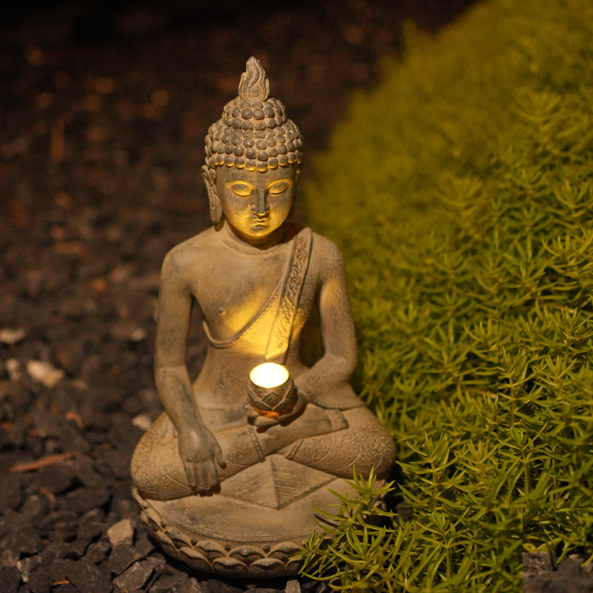 Patung Buddha Bertenaga Surya  - Outdoor Zen Lighting ulasan dan harga