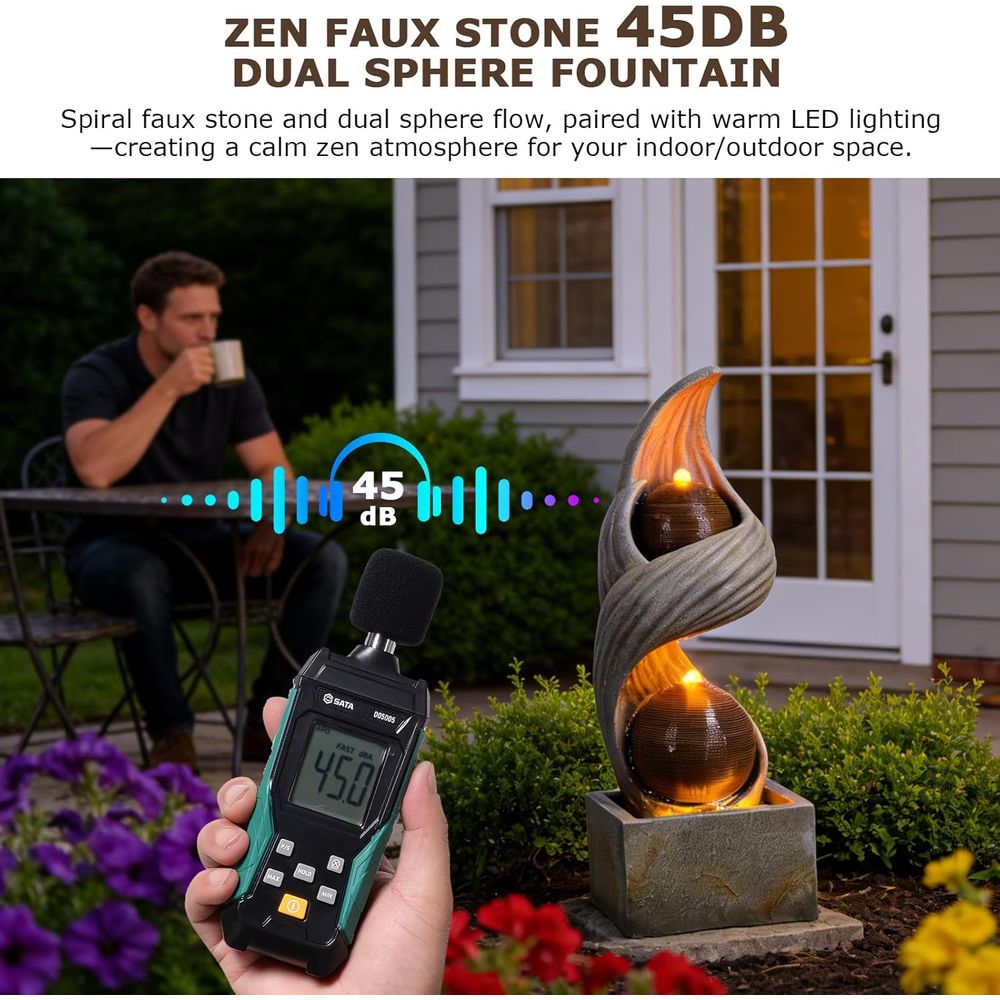 Air mancur air spiral besar 42 - Outdoor Zen Lighting ulasan dan harga