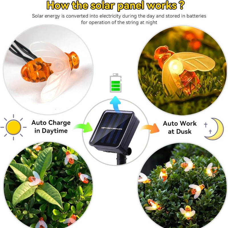Lampu String Solar Bee 7m 50 L - Solar Fairy String ulasan dan harga